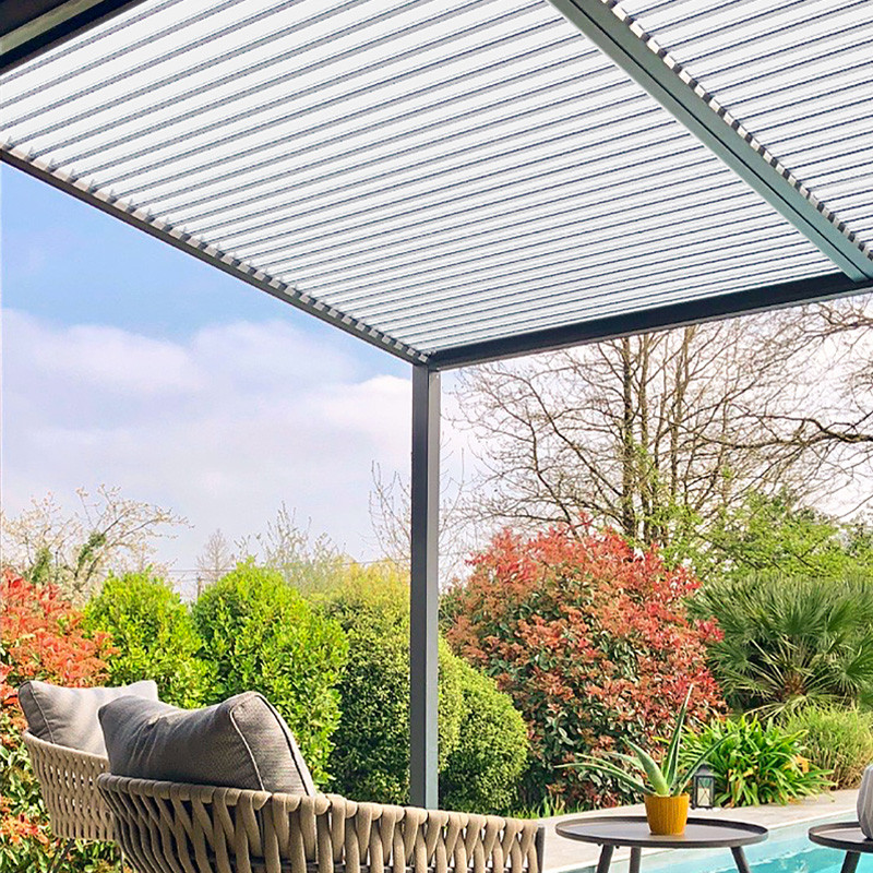 DCB - Pergola Bioclimatique + Lame orientable Tramonto - 400x310cm - Gris anthracite
