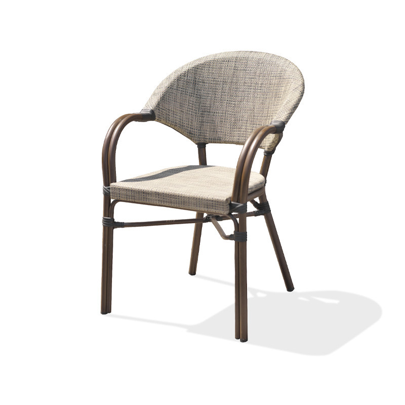 DCB - Fauteuil de jardin empilable Ushuaia - Alu et Textilène - Lin