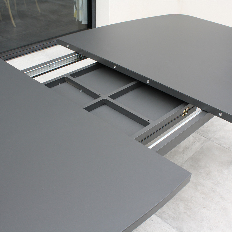 PILAT EXTENSIBLE GARDEN TABLE (200/260X110 CM) IN ALUMINUM - GREY ANTH