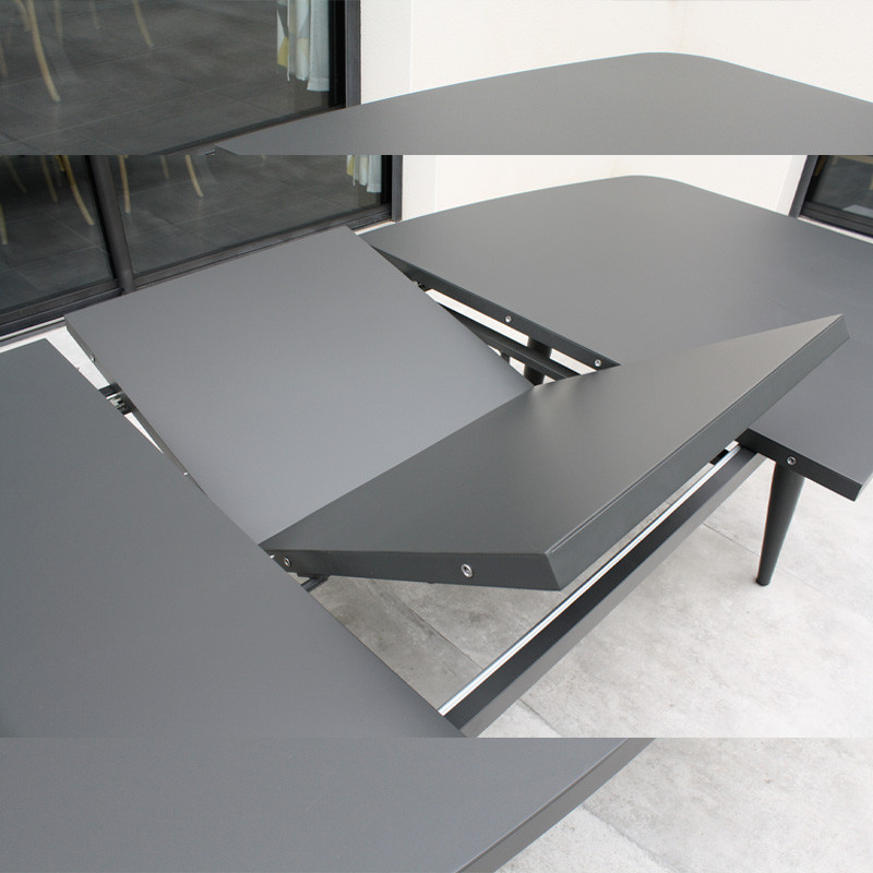 PILAT EXTENSIBLE GARDEN TABLE (200/260X110 CM) IN ALUMINUM - GREY ANTH