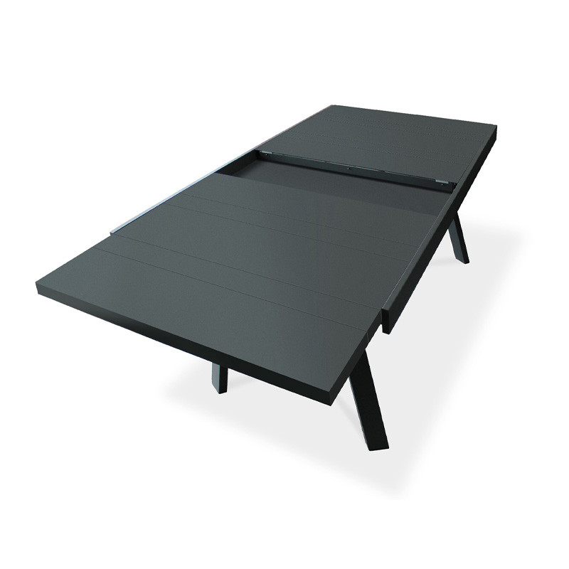 STOCKHOLM GARDEN TABLE (150/225X96CM) ALU+EXTENSION GREY ANTH
