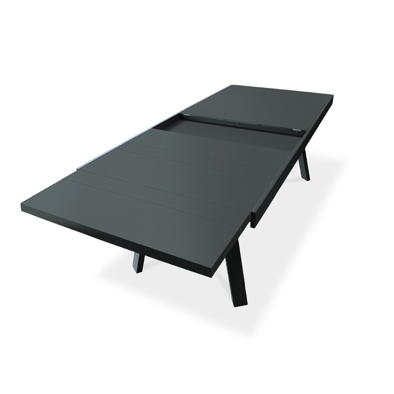 DCB - Table de jardin + rallonge Stockholm - 200/300x96cm - Alu - Gris anthracite
