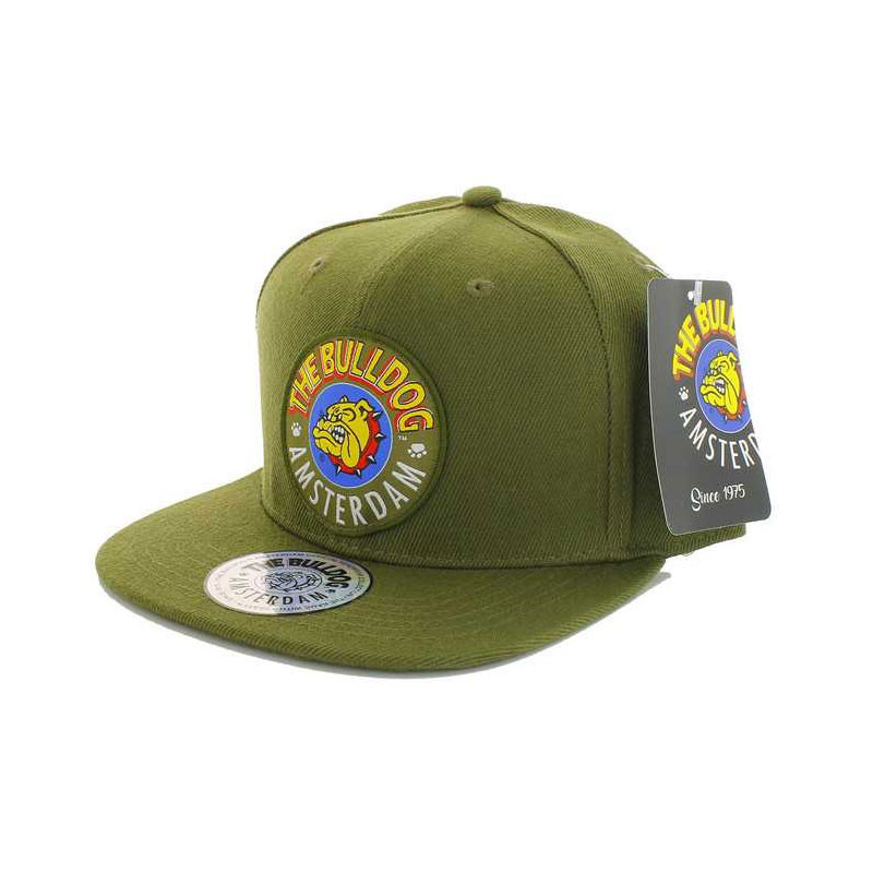 The Bulldog Amsterdam - Casquette Snapback patch - Original - Olive