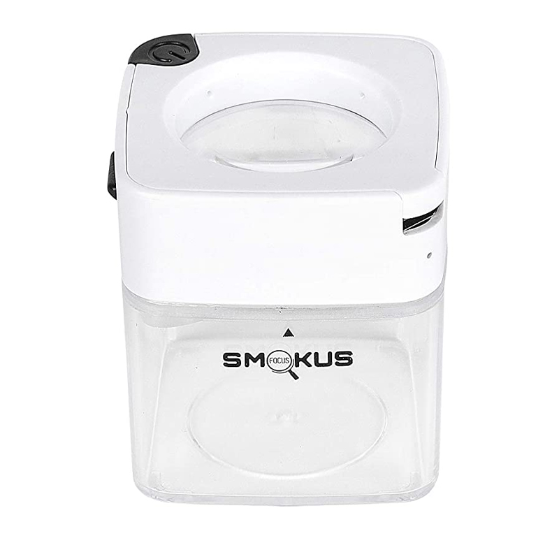 Smokus Focus - Comet infinity white - Luftdichter Topf mit Lupe