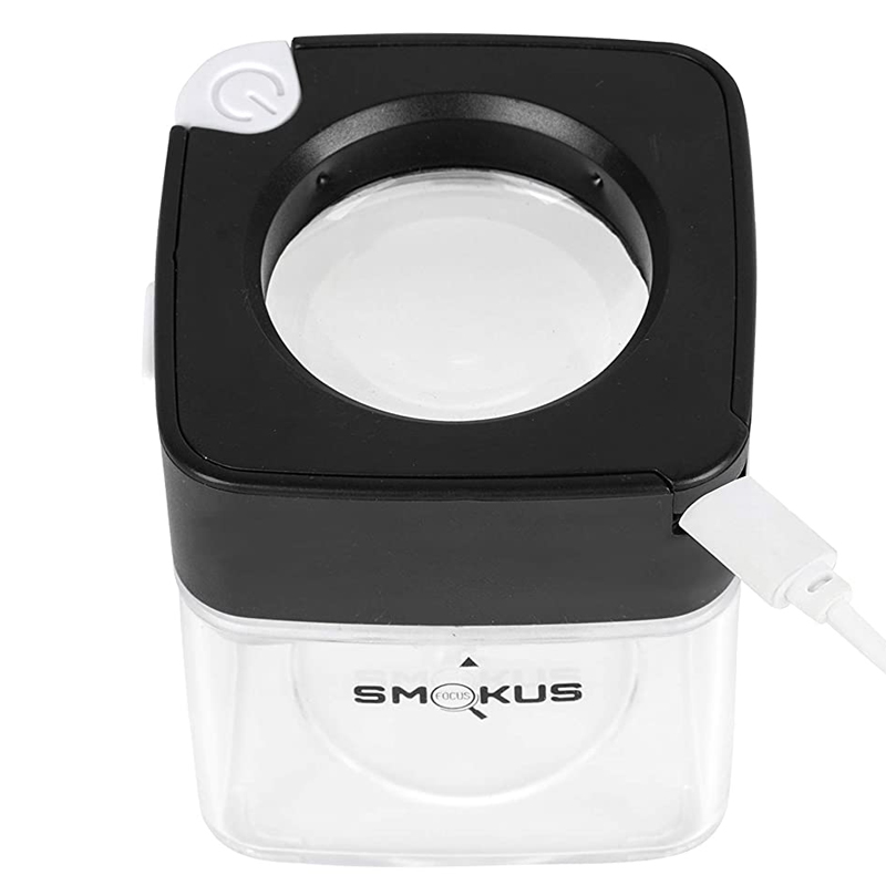 Smokus Focus - Comet infinity black - Luftdichter Topf mit Lupe