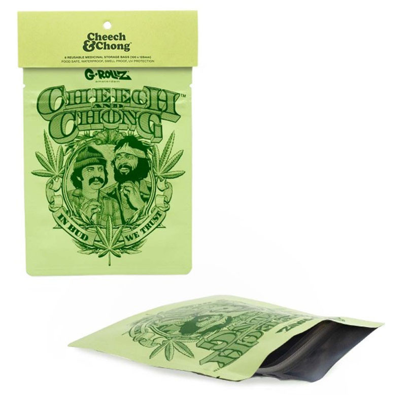 G-Rollz - Pochettes x8 stop-odeur - Cheech & Chong Badge - 100x125mm