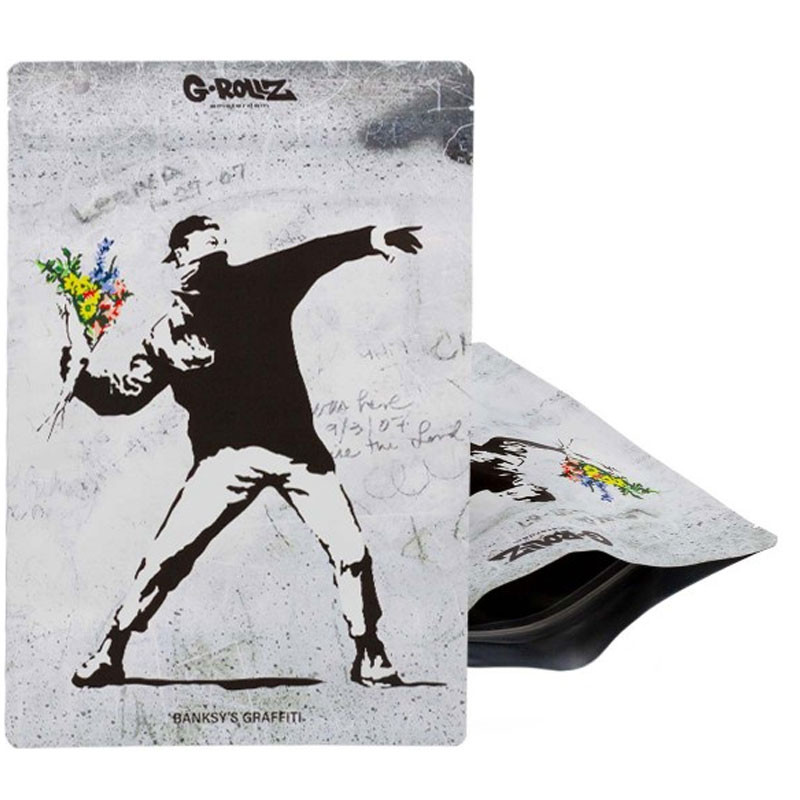 G-Rollz - Pochettes x25 stop-odeur - Banksy's Flower Thrower - 150x200mm