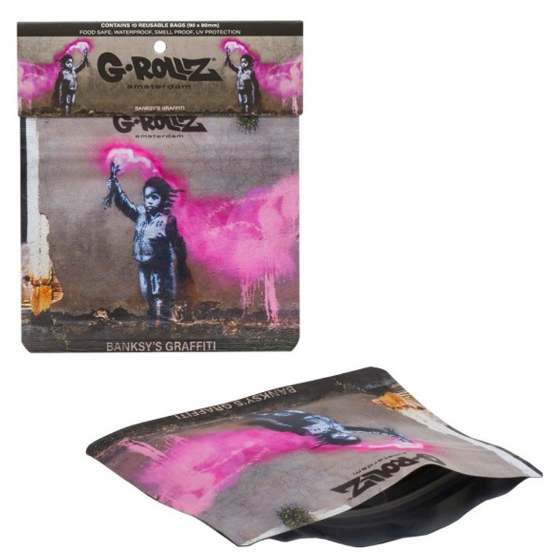 G-Rollz - Pochettes x10 stop-odeur - Banksy's Torch Boy - 90x80mm