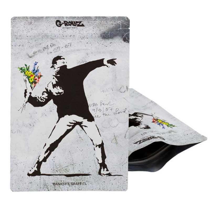 G-Rollz - Pochettes x25 stop-odeur - Banksy Flower Thrower - 200x300mm