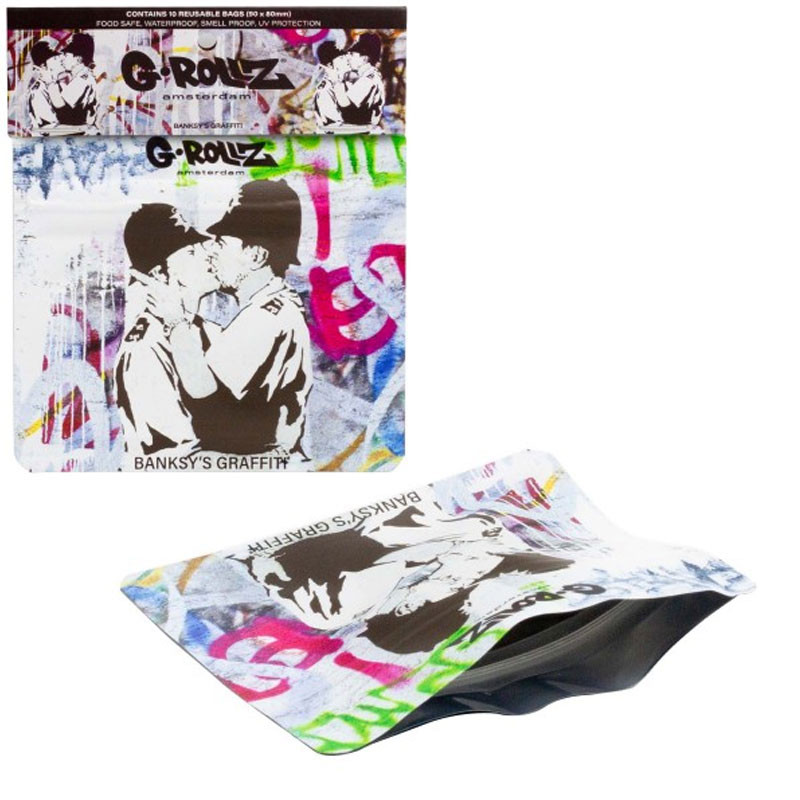 G-Rollz - Pochettes x10 stop-odeur - Bansky's Cop on Cop - 90x80mm