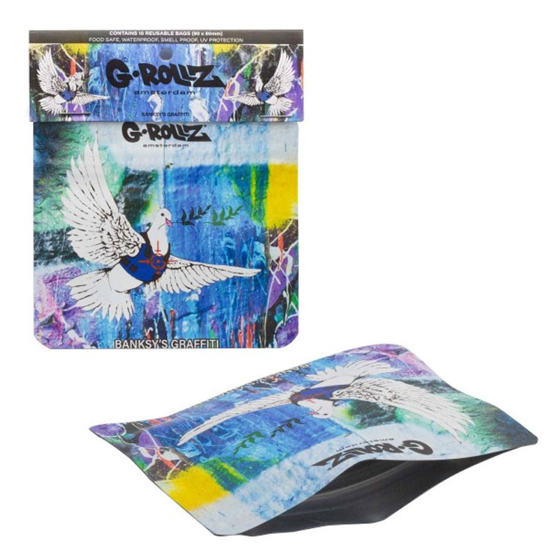 G-Rollz - Pochettes x10 stop-odeur - Banksy's Bullet - 90x80mm