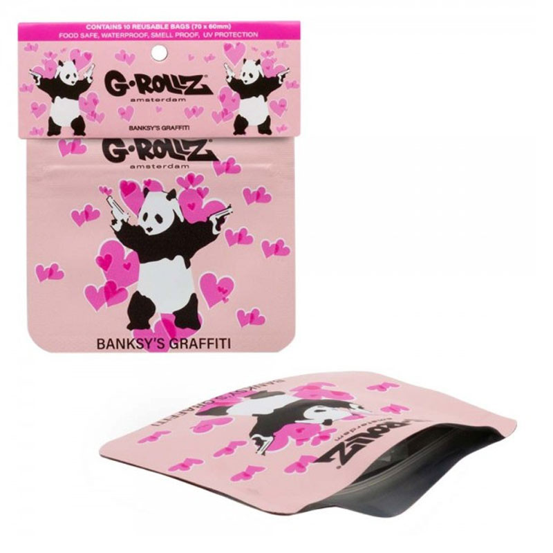 G-Rollz - Pochettes x10 stop-odeur - Banksy's Graf Panda Gunnin - 70x60mm