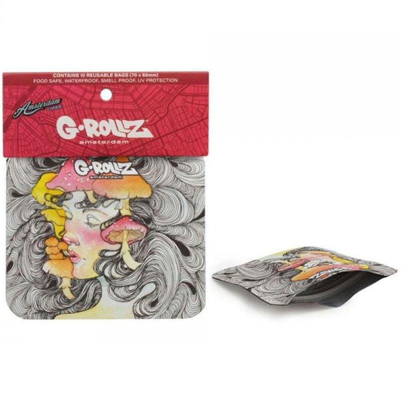 G-Rollz - Pochettes x10 stop-odeur - Mushroom Lady - 70x60mm