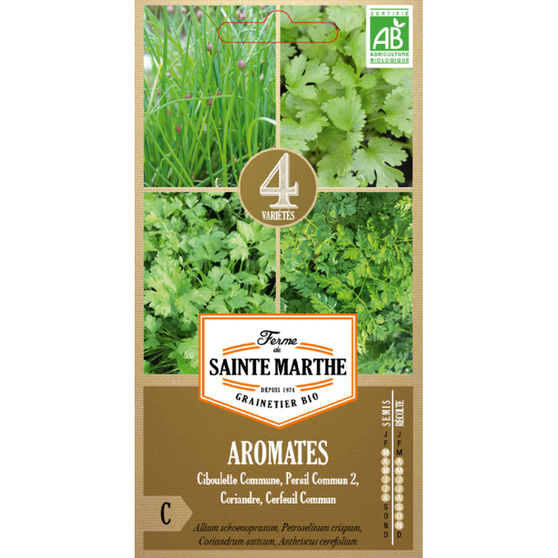 La ferme Sainte Marthe - Graines aromatique en mélange - Ciboulette / Persil / Coriandre / Cerfeuil