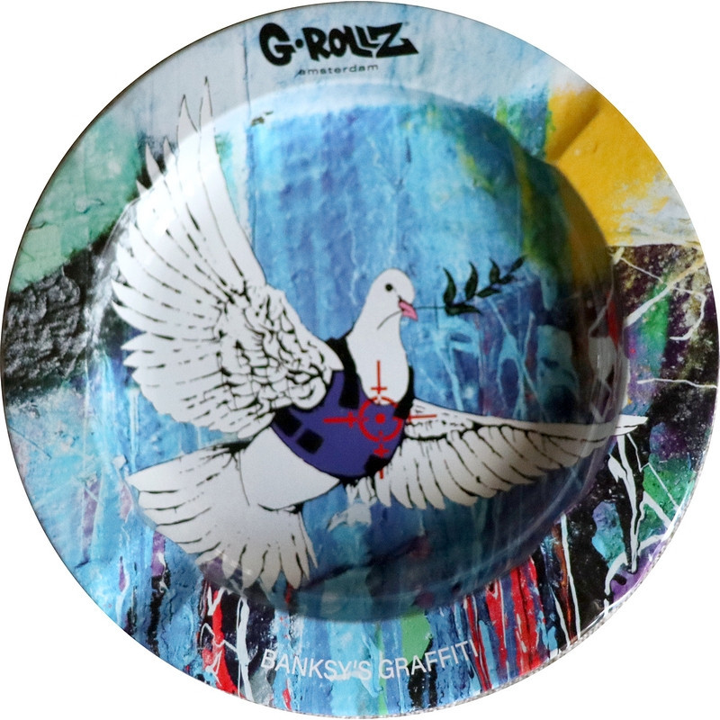 G-Rollz - Cendrier Banksy's Graffiti- Colombe Paix - 13.5cm
