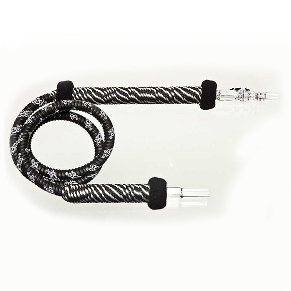 Canule chicha 1,8 m - Longue poignée tissée - Noir