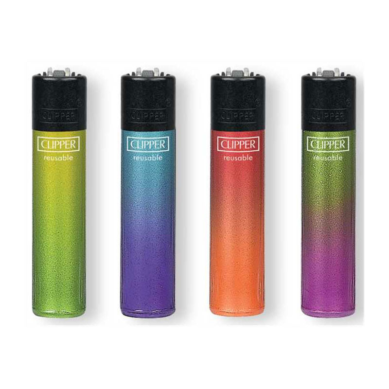 Lot de 4 briquets rechargeables à pierre - Crystal Gradient - Clipper