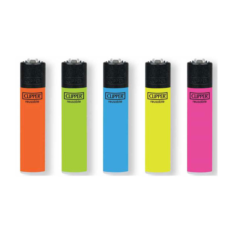 Briquet rechargeable à pierre - Fluo - Clipper