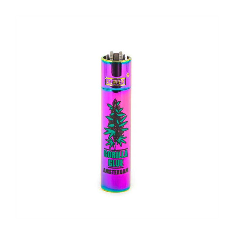 Briquet métal rechargeables à pierre - Rainbow Gorilla - Clipper