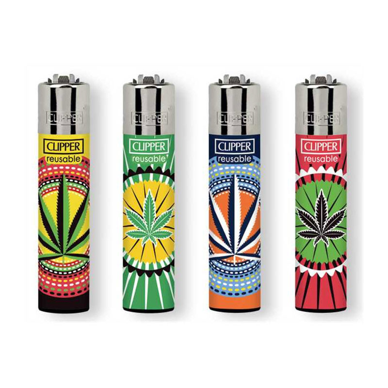 Lot de 4 briquets rechargeables à pierre - Weed Circles - Clipper