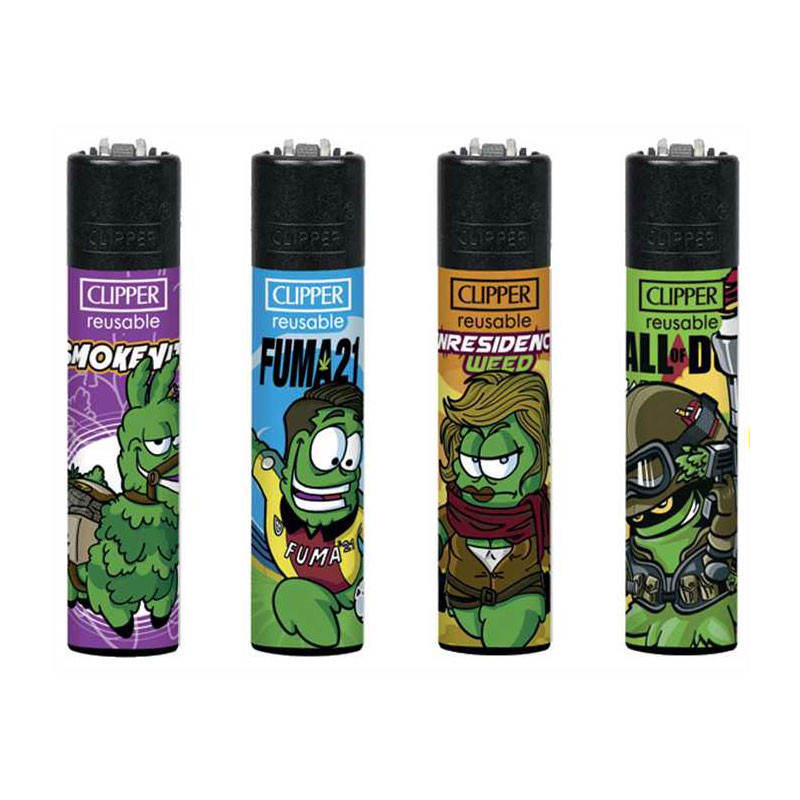 Lot de 4 briquets rechargeables à pierre - Players Weed - Clipper