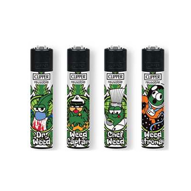 Lot de 4 briquets rechargeables à pierre - Weed Jobs - Clipper