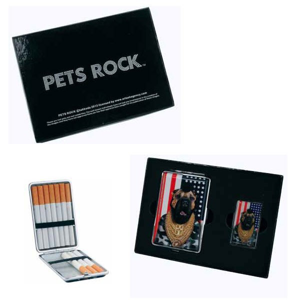 Pets Rock - Set Cadeau Briquet + Etui A Cigarette - Mister T