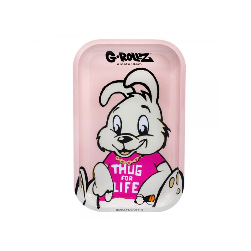 G-rollz - Vassoio di design in metallo - Medio - Thug For Life di Banksy - 27,5x17,5cm