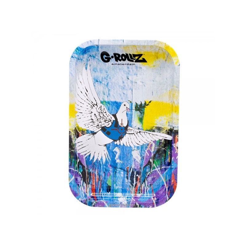 G-rollz - Vassoio di design in metallo - Medio - Banksy's Bulletproof Dove - 27,5x17,5cm
