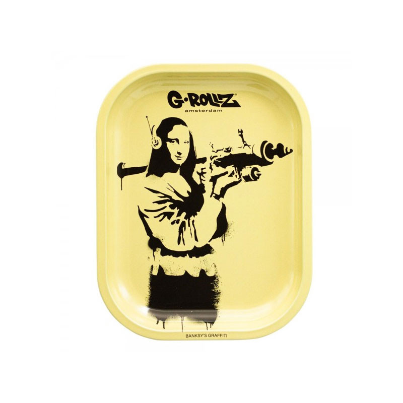 G-rollz - Plateau design métal - Small - Banksy's Mona Launcher - 14x18cm