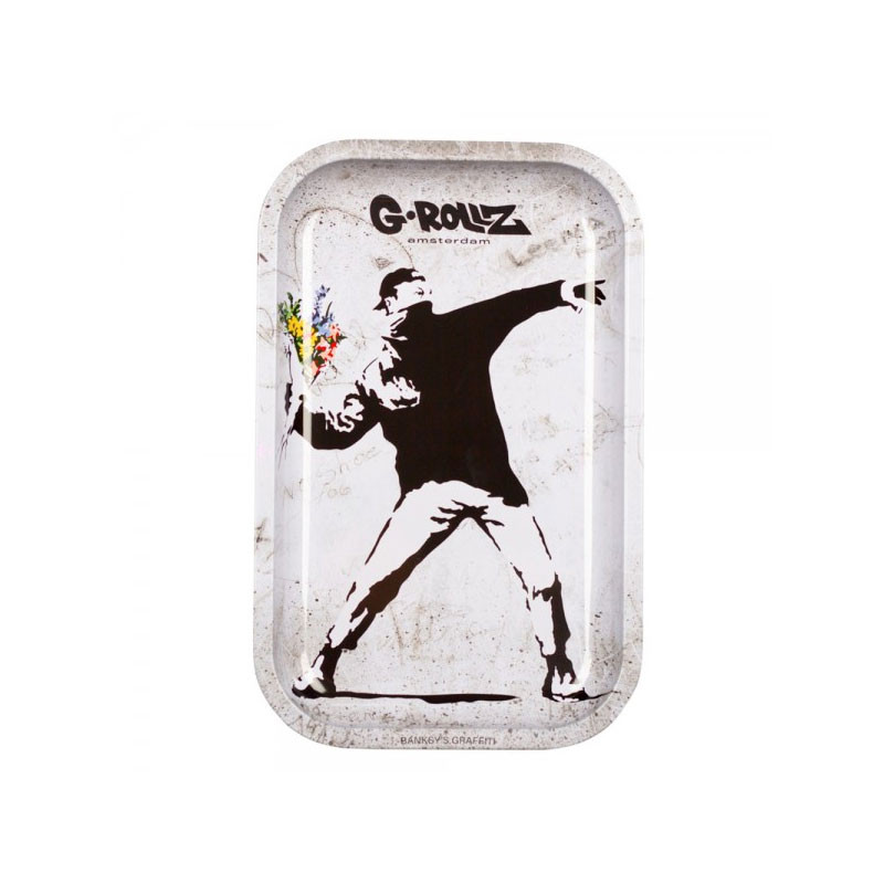 G-rollz - Metall-Designtablett - Medium - Banksy's Flower Thrower Alt - 27,5x17,5cm