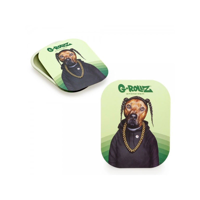 G-rollz - Plateau design métal + Couvercle aimant - Small - Rap - 14x18cm