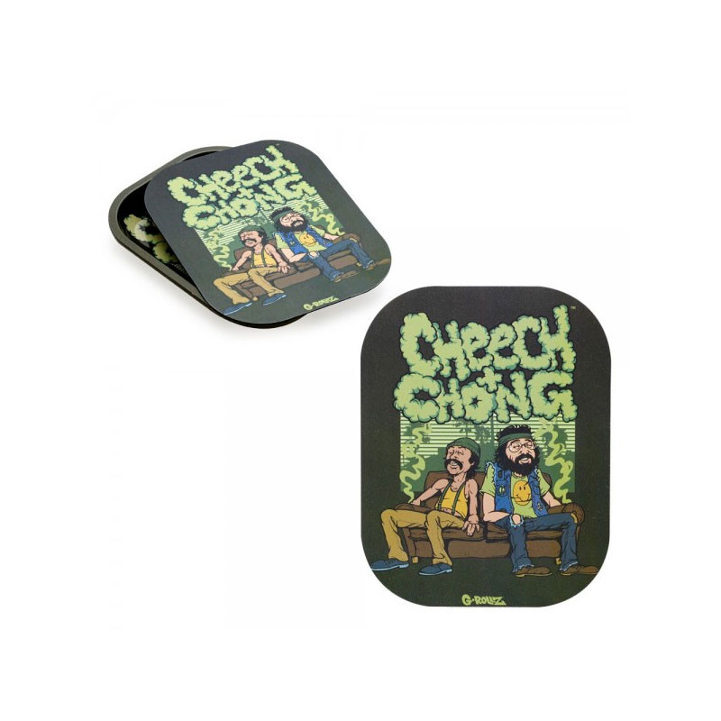 G-rollz - Metall-Design-Tablett + Magnetdeckel - Small - Cheech und Chong In Da Chair - 14x18cm