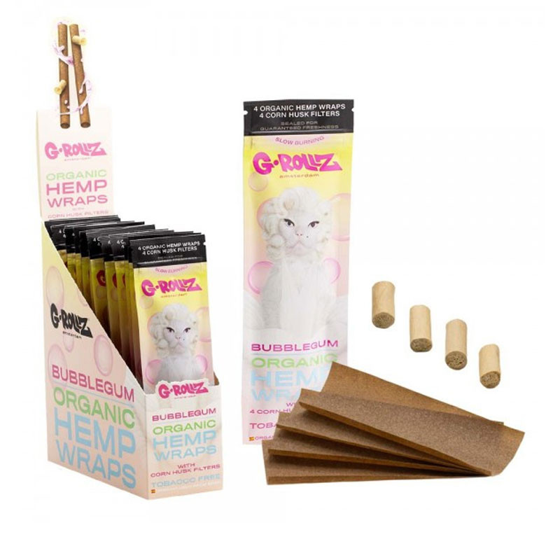 G-Rollz - Feuilles à base de chanvre - Bubblegum - 4X + Corn Husk tips diamonds