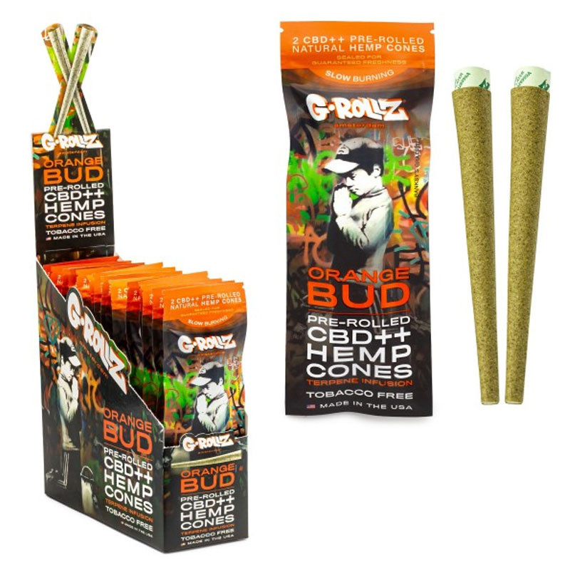 G-Rollz - Feuilles à base de chanvre pré-roulées - Banksy's graf - Orange Bud 2X + CBD