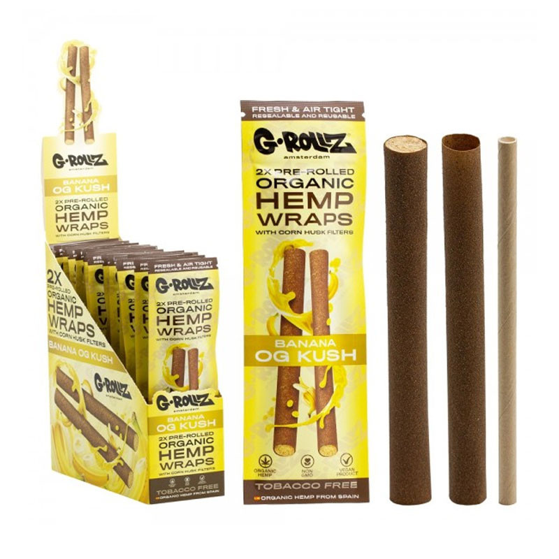 G-Rollz - Feuilles à base de chanvre pré-roulées - Banana OG Kush 2X
