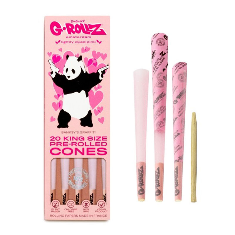 G-Rollz - Feuilles à base de chanvre pré-roulées - Banksy's graf - Panda Gunni - 20X