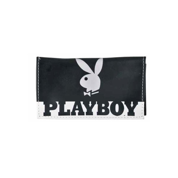 Playboy - Blague A Tabac / Porte Feuilles 13X7.5Cm - Noir Lapin Blanc