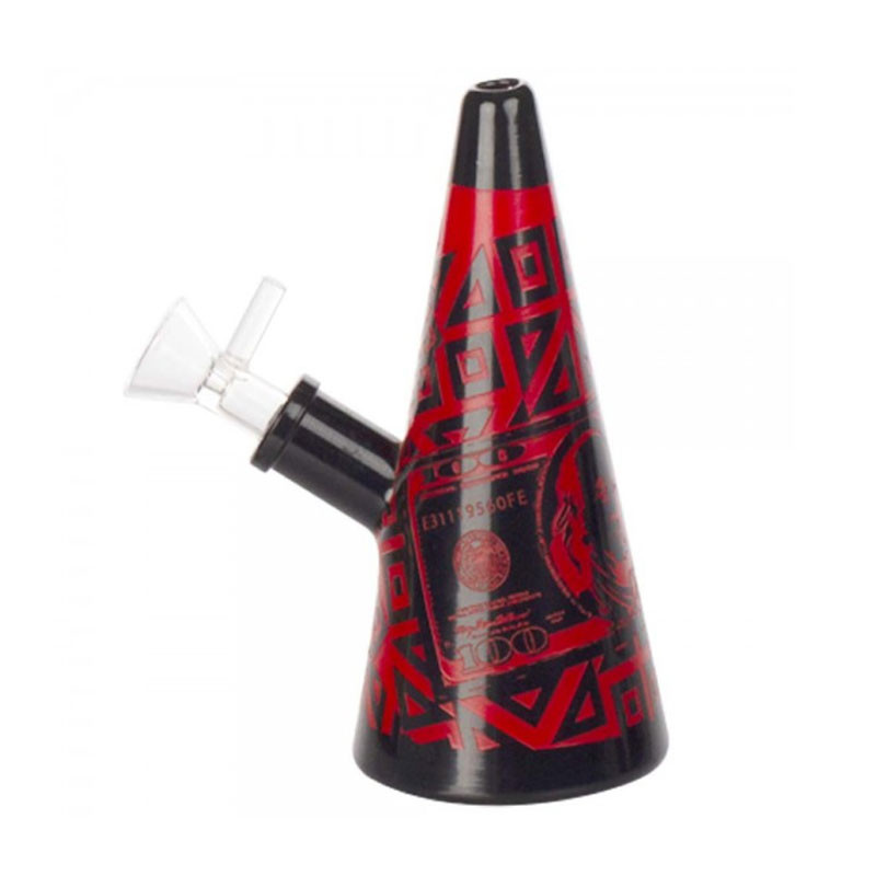 Bang Edizione limitata di bong da dollaro h15cm sg:18,8mm - Nero e Rosso - Amsterdam