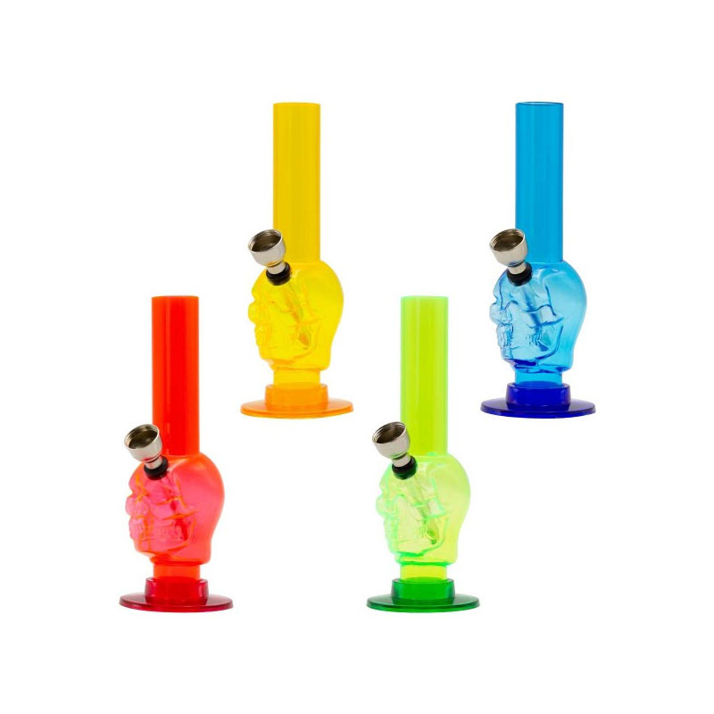 Bang kleine acryl schedel waterpijp geel h13,5cm - - Frankrijk Amsterdam