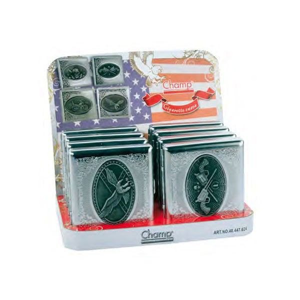 Champ - Boîte de 8 étuis à cigarettes métal plat DL-8