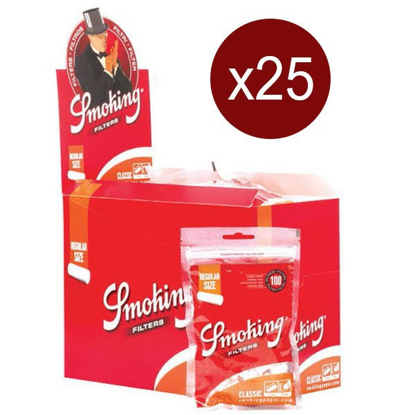 Smoking - Boite De 25 Sachets De 100 Filtres Regular Orange 7,5Mm