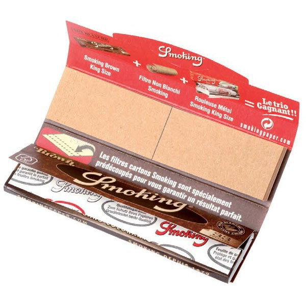 Smoking - Carnet de 33 feuilles à rouler + Cartons Brown King Size