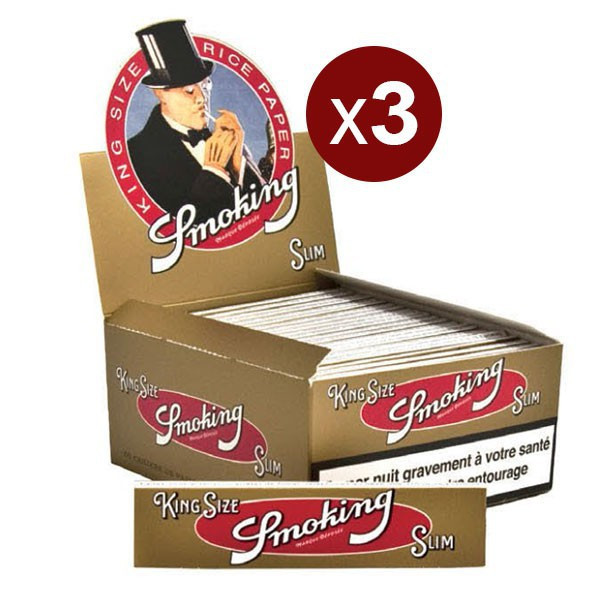 Smoking - Lot de 3 Btes de 50 carnets Smoking de 33 Feuilles Slim Gold