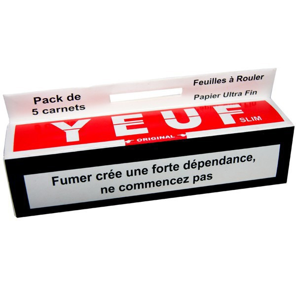 Yeuf - Pack de 5 carnets de papier à cigarette Yeuf Slim