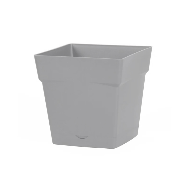EDA - Pot carré Toscane avec réserve d'eau 3,4L - 18x18cm gris béton