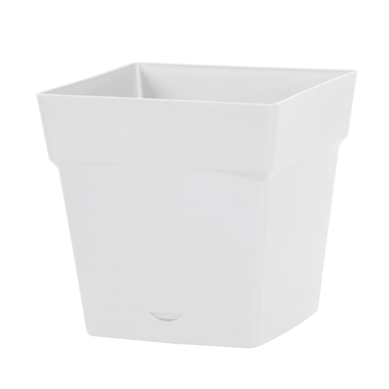 EDA - Pot carré Toscane avec réserve d'eau 10,2L - 25x25cm blanc