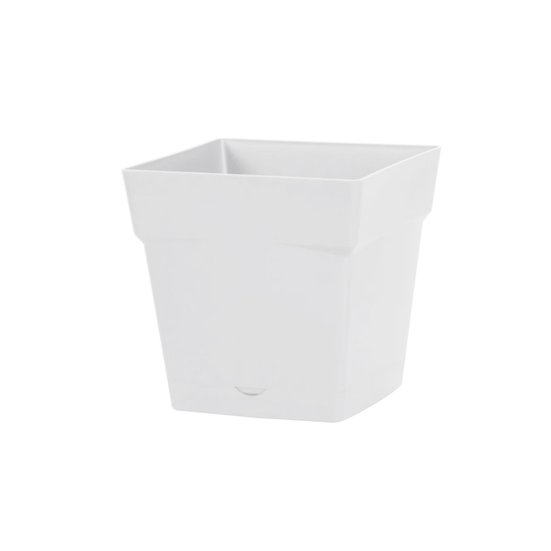 EDA - Pot carré Toscane avec réserve d'eau 3,4L - 18x18cm blanc