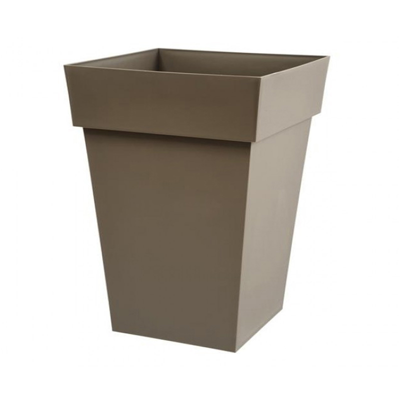 EDA - Square pot half high Toscane 39x39x53cm 51L taupe