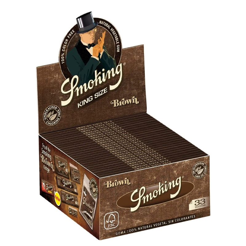Smoking - Bte de 50 Carnets de 33 feuilles à rouler Slim Brown